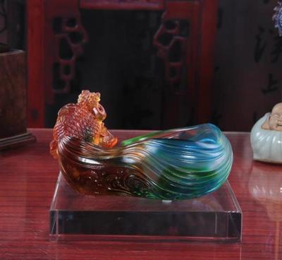 琉璃坊魚果碟 古法琉璃家飾工藝品，商務禮品優(yōu)選
